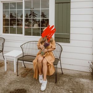 UO Gabrielle linen mini wrap dress